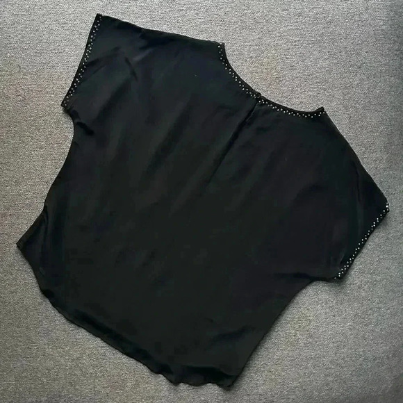 Jordan New York Black 100% Silk Beaded Trim Blouse Large - Picture 6 of 7
